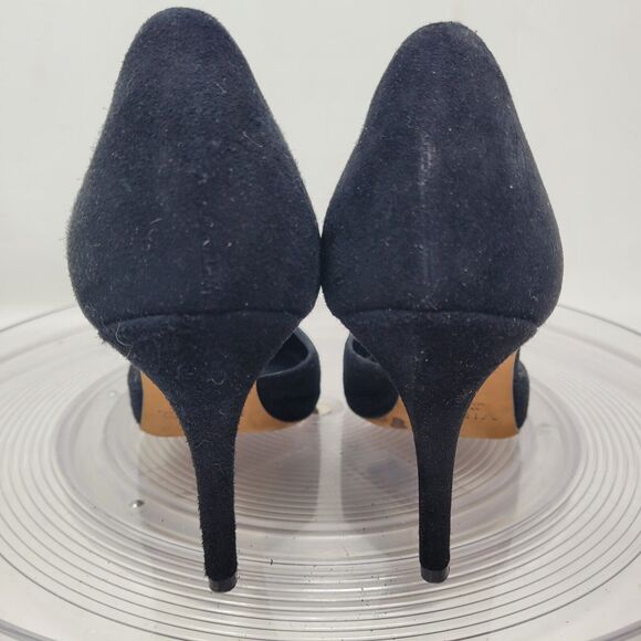 VINCE, D'Orsay Womens Suede Leather High Heels Pointed Toe Italian Black Sz 8.5M - Picture 3 of 7